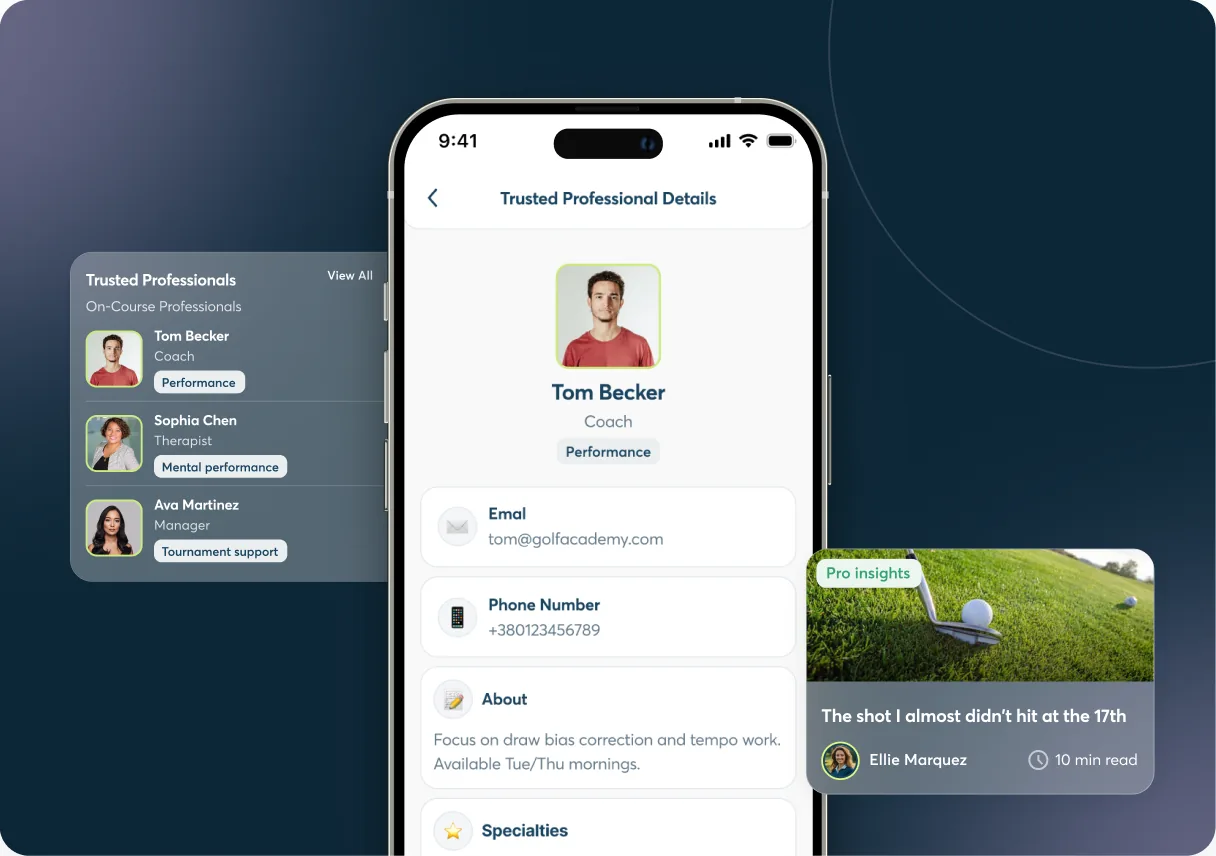 Trusted professional profile shown in the Sports Agent X app